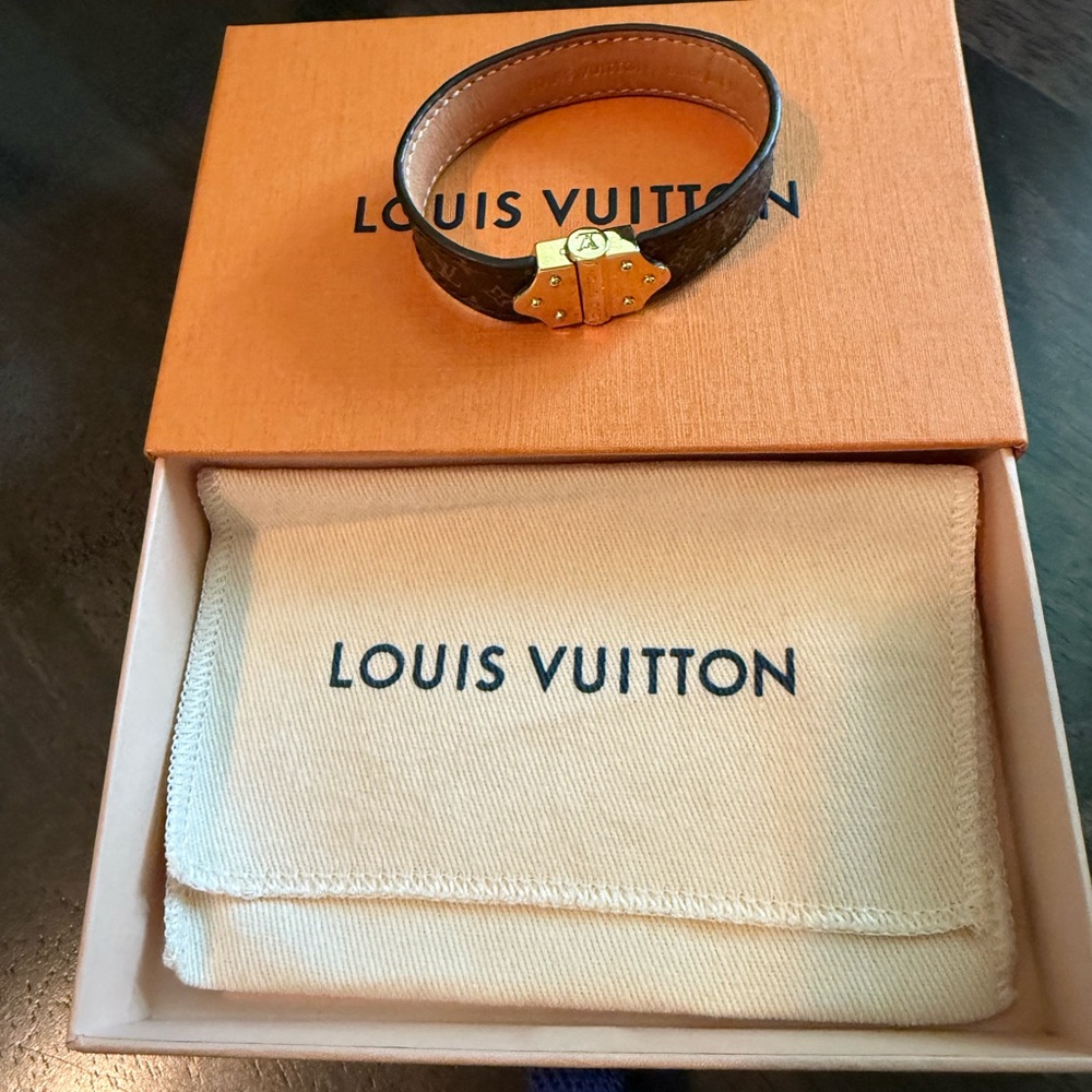 Louis Vuitton Gold and Brown Monogram Bracelet